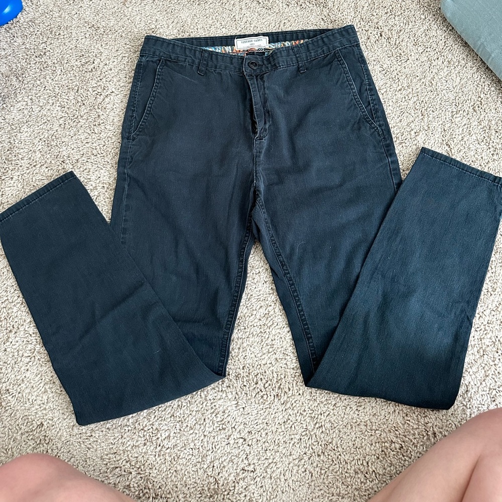 Vintage Genes 1891 Mens The Original Chino Pants 34x32 Chino Navy Blue